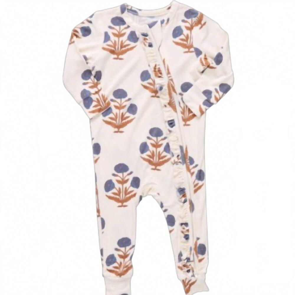 NEW PINK CHICKEN baby girls ruffle bamboo romper in dandelion